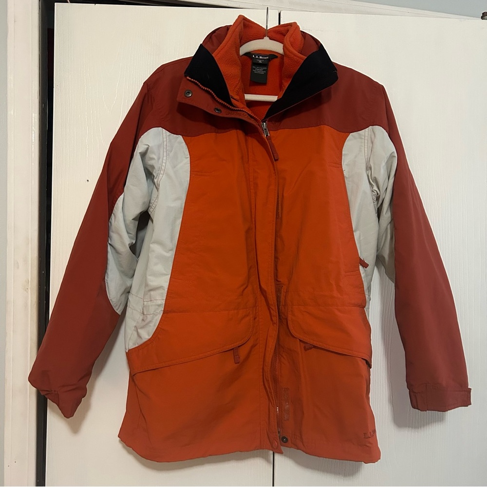 L.L. Bean Women's Vibrant Orange Fleece Jacket
